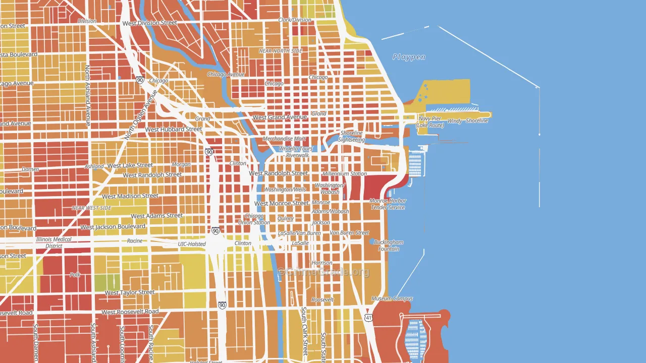 60602, IL Map of Drug-Related Crime Rates