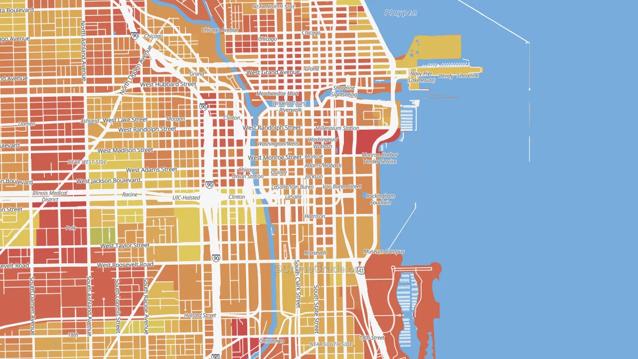 60604, IL Map of Drug-Related Crime Rates