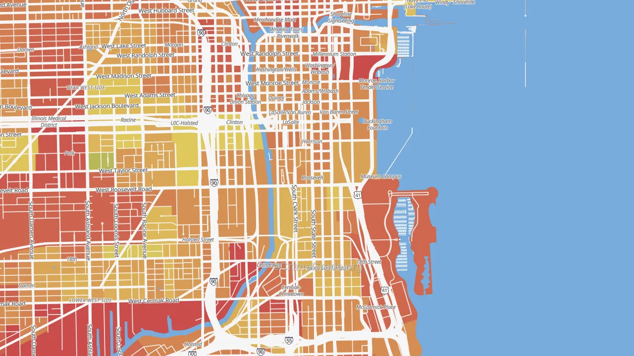 60605, IL Map of Drug-Related Crime Rates