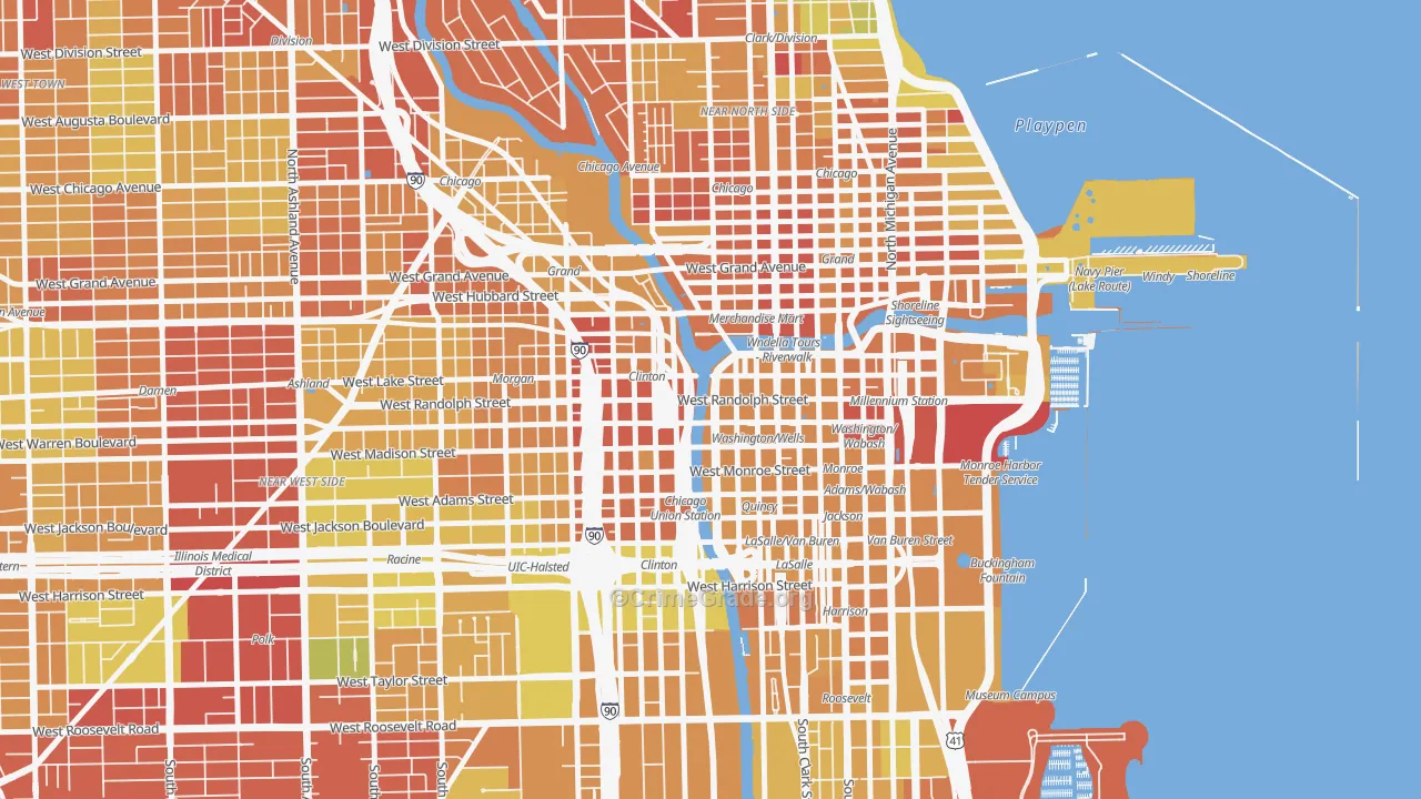 60606, IL Map of Drug-Related Crime Rates