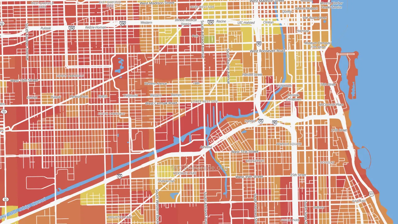 60608, IL Map of Drug-Related Crime Rates