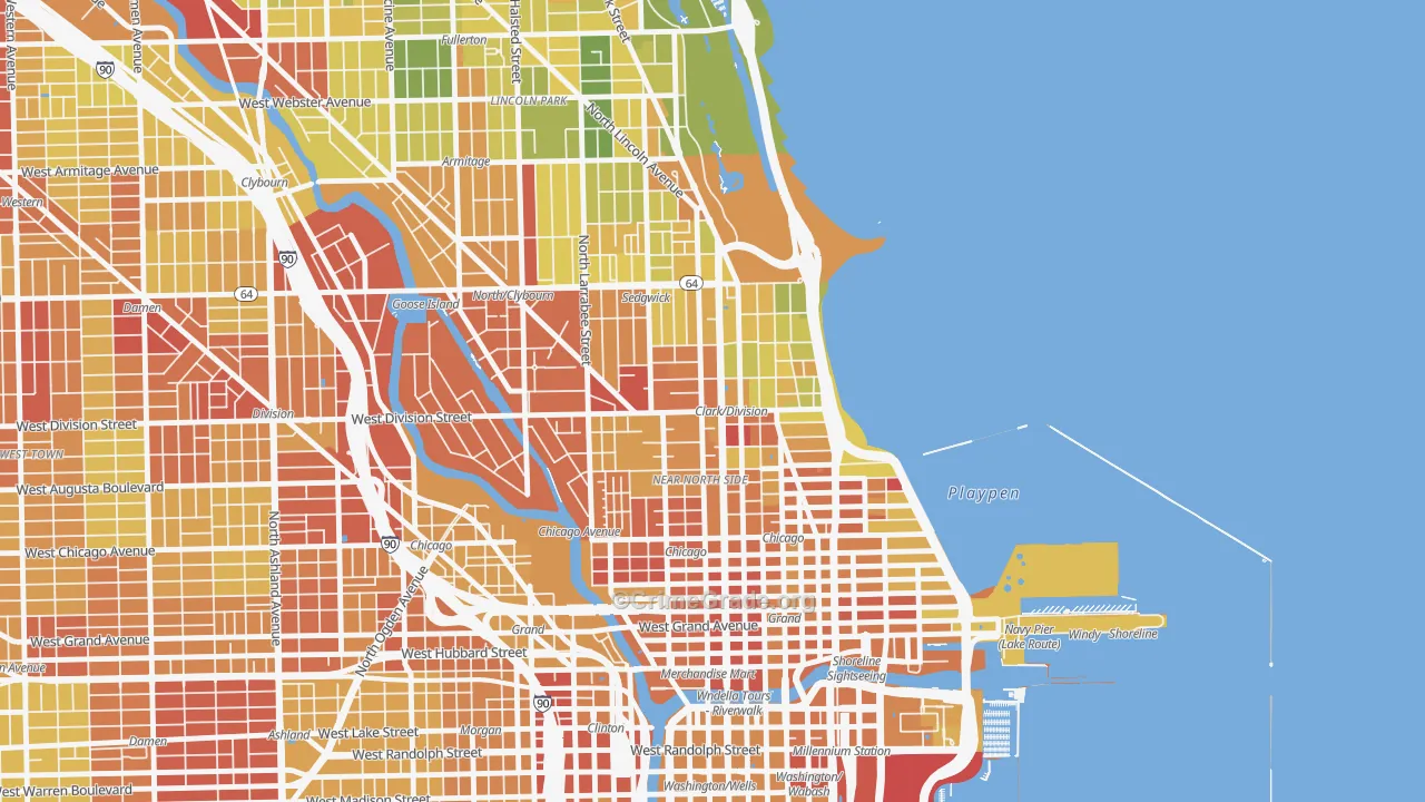 60610, IL Map of Drug-Related Crime Rates