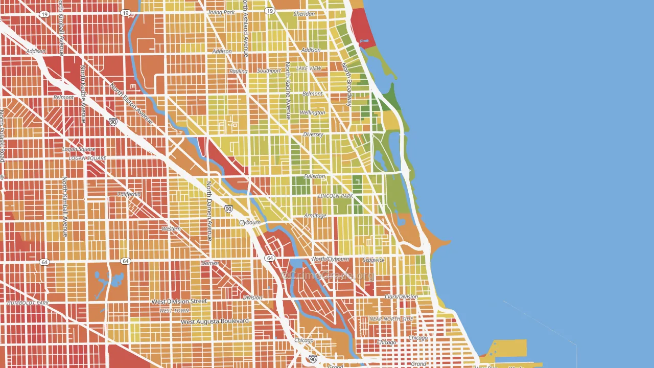 60614, IL Map of Drug-Related Crime Rates