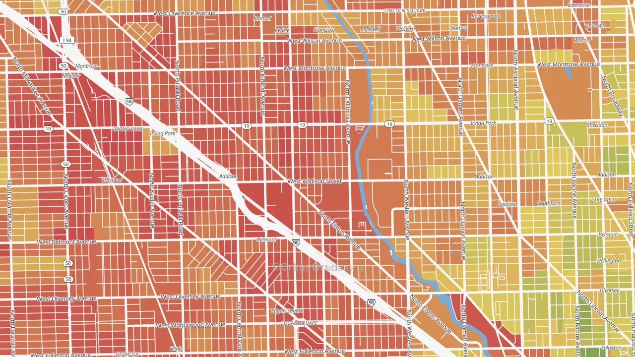 60618, IL Map of Drug-Related Crime Rates