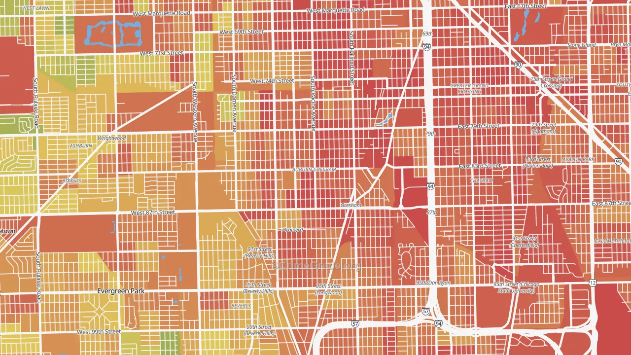 60620, IL Map of Drug-Related Crime Rates