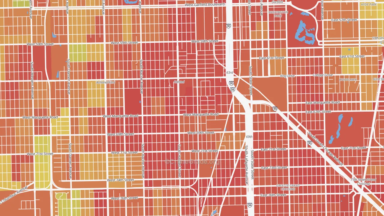 60621, IL Map of Drug-Related Crime Rates