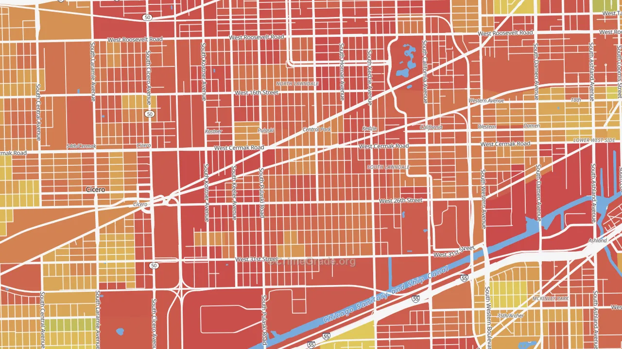 60623, IL Map of Drug-Related Crime Rates