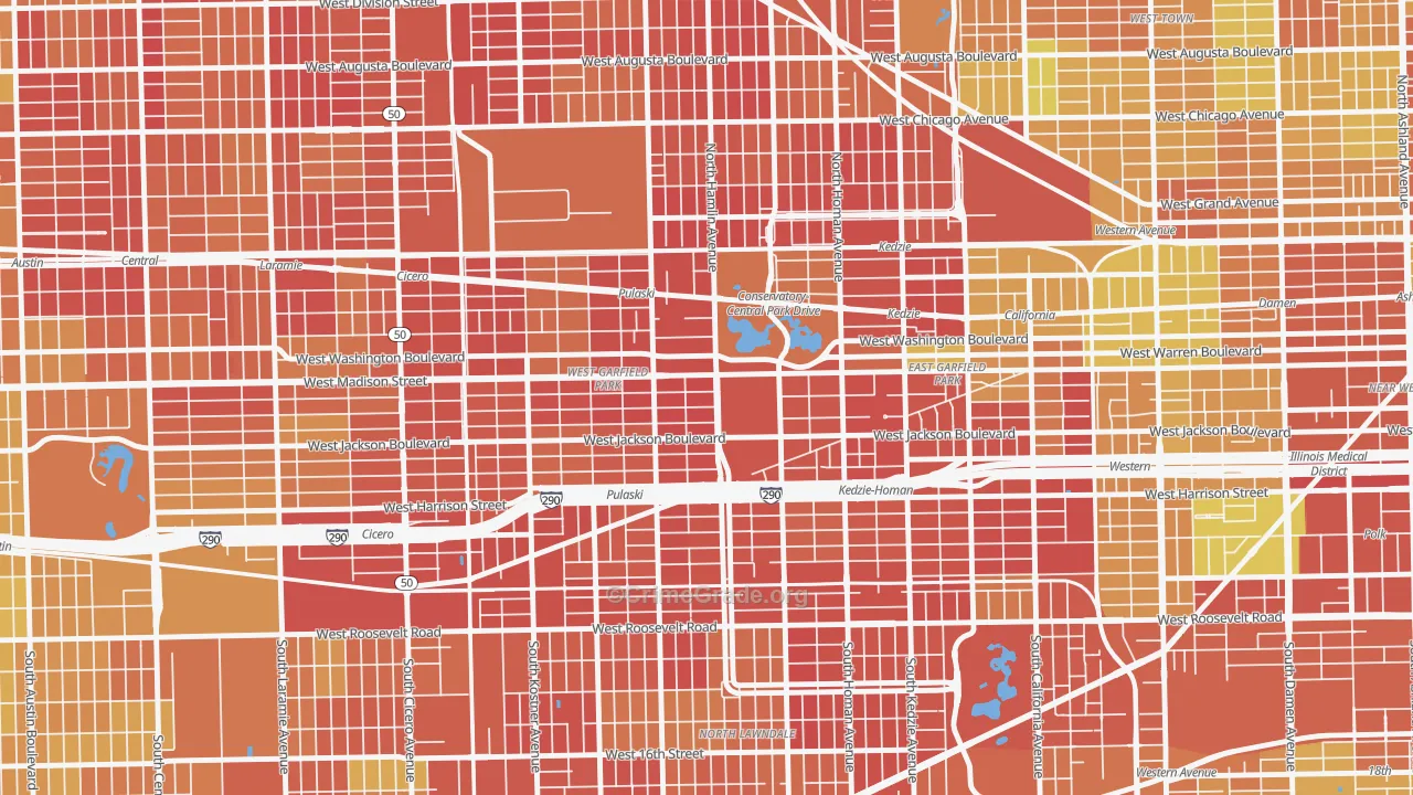 60624, IL Map of Drug-Related Crime Rates