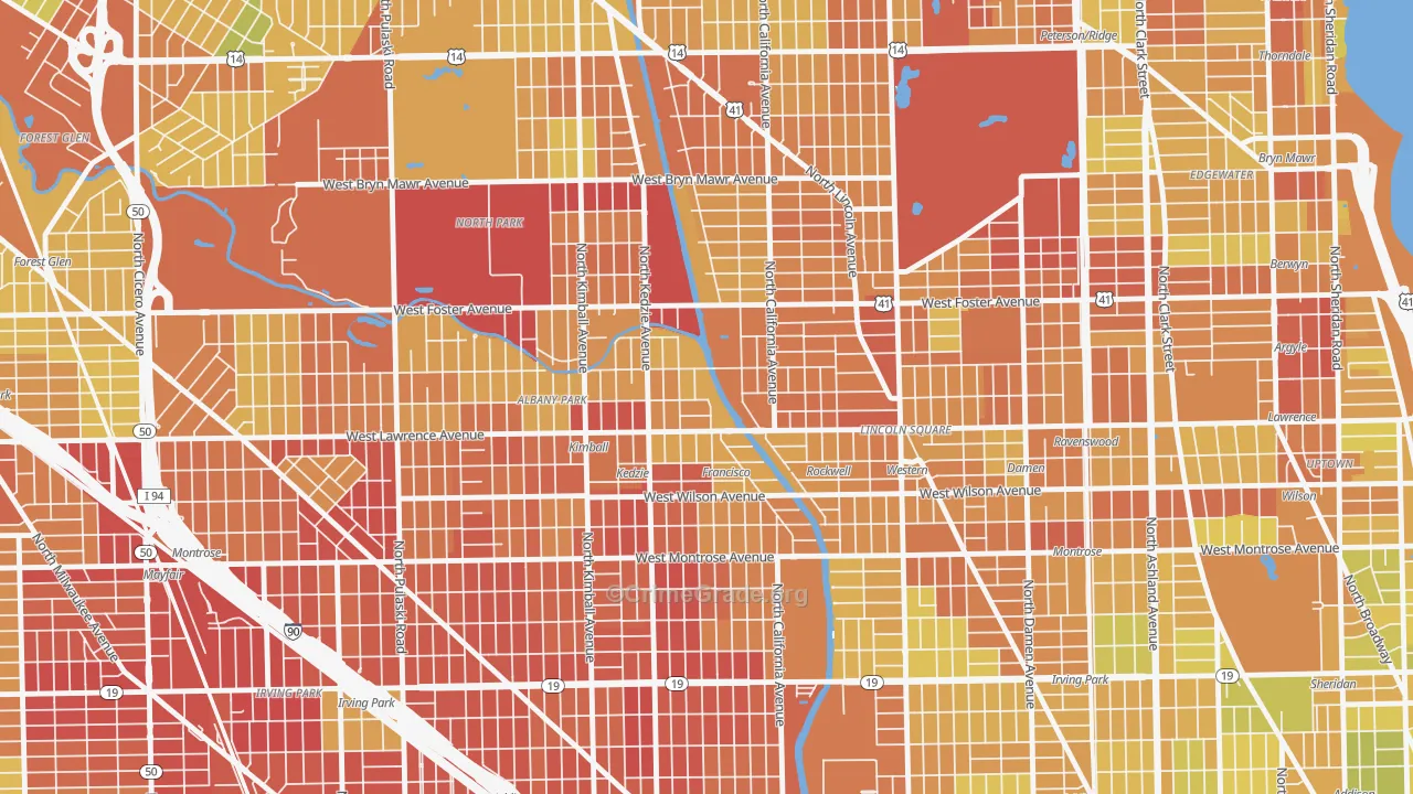 60625, IL Map of Drug-Related Crime Rates