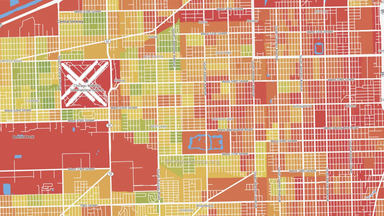 60629, IL Map of Drug-Related Crime Rates