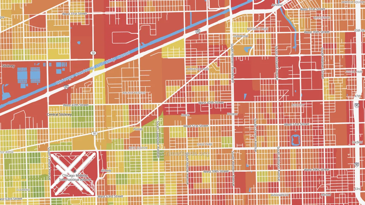 60632, IL Map of Drug-Related Crime Rates