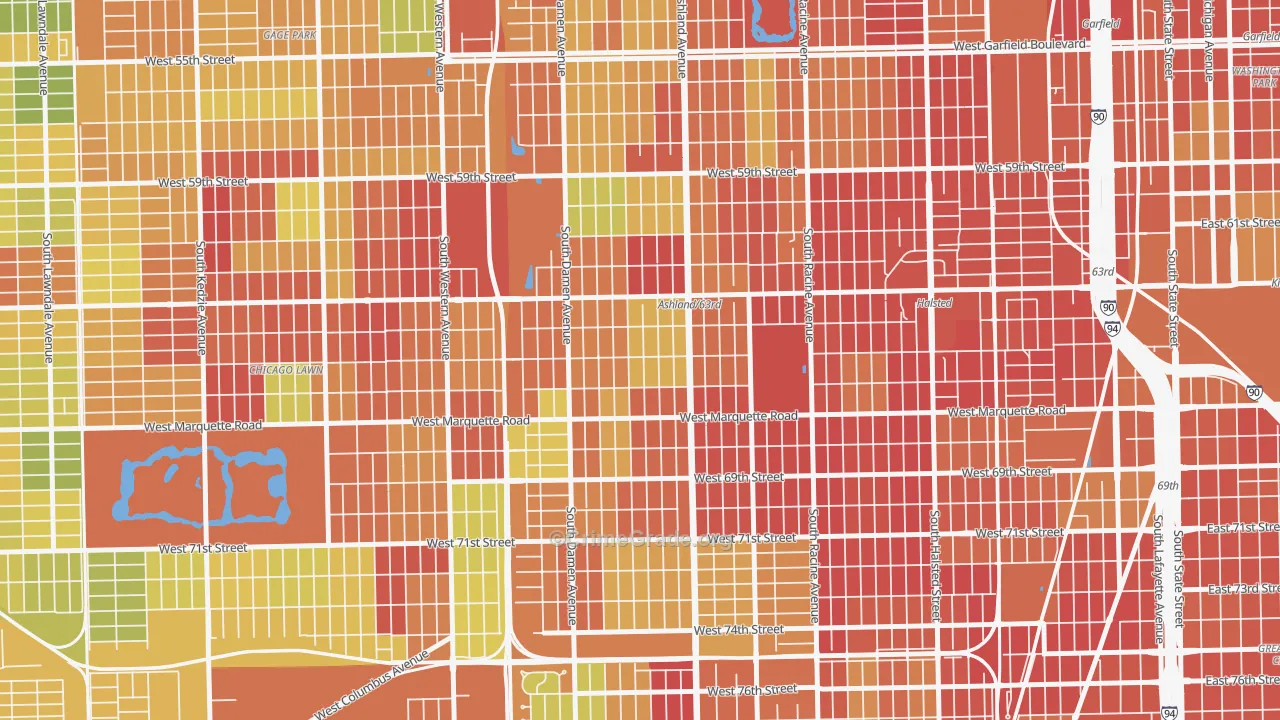 60636, IL Map of Drug-Related Crime Rates