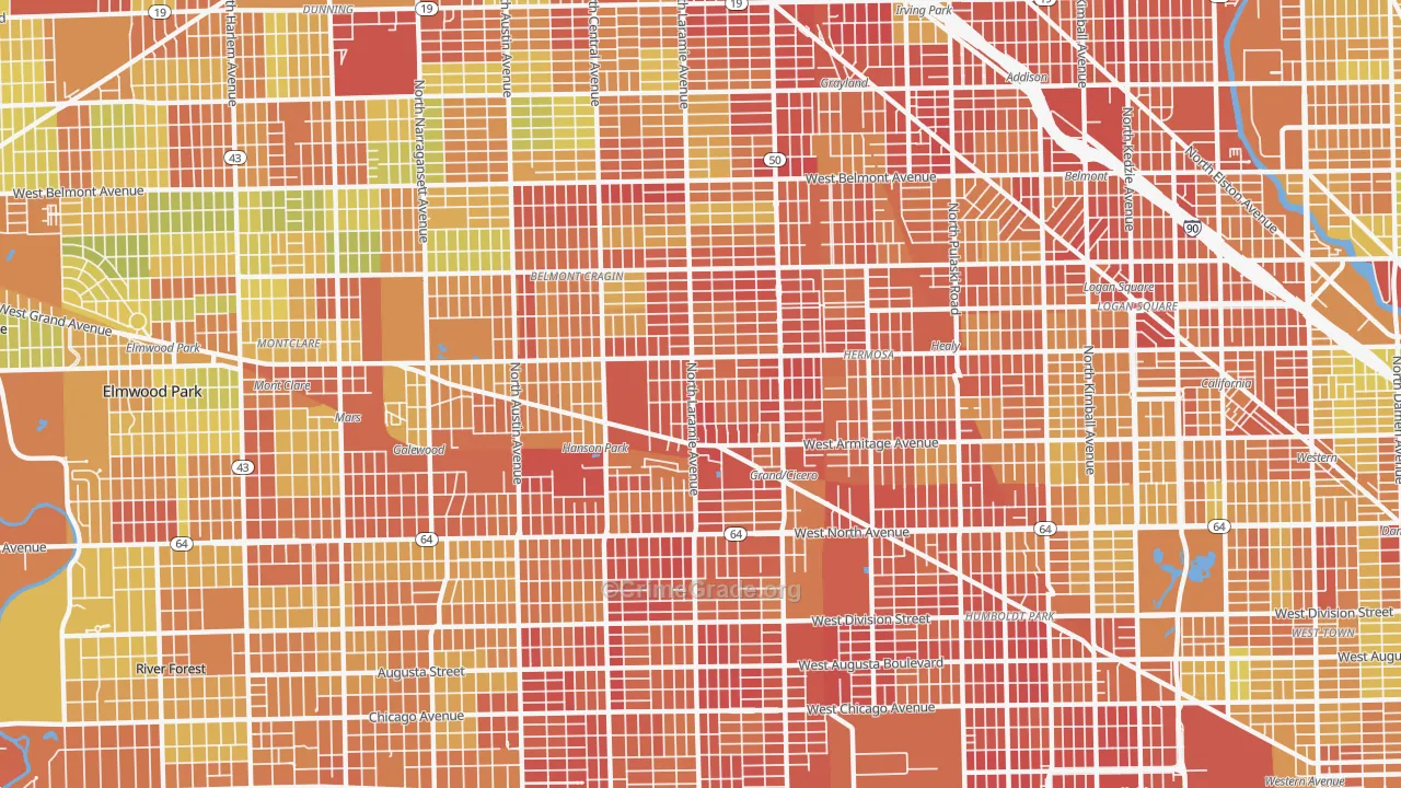 60639, IL Map of Drug-Related Crime Rates