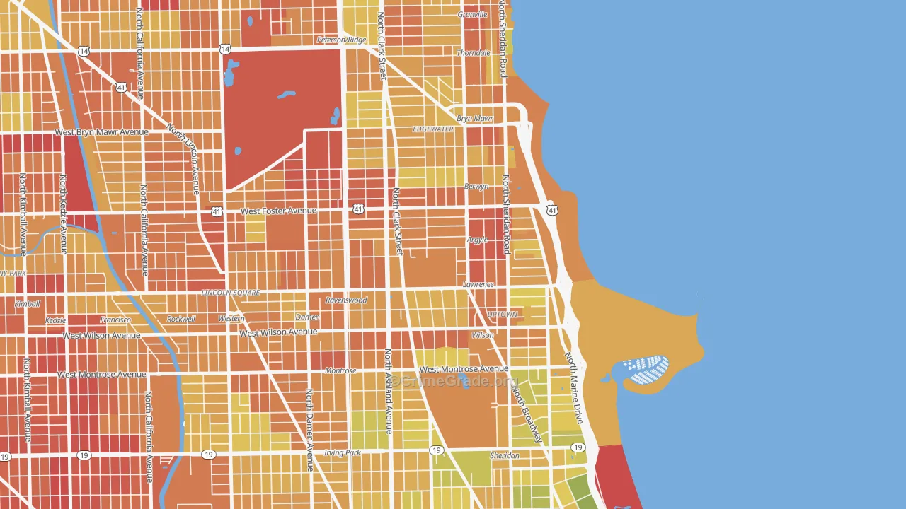 60640, IL Map of Drug-Related Crime Rates
