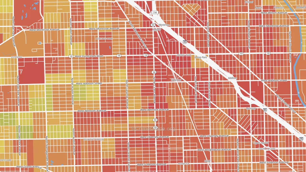 60641, IL Map of Drug-Related Crime Rates