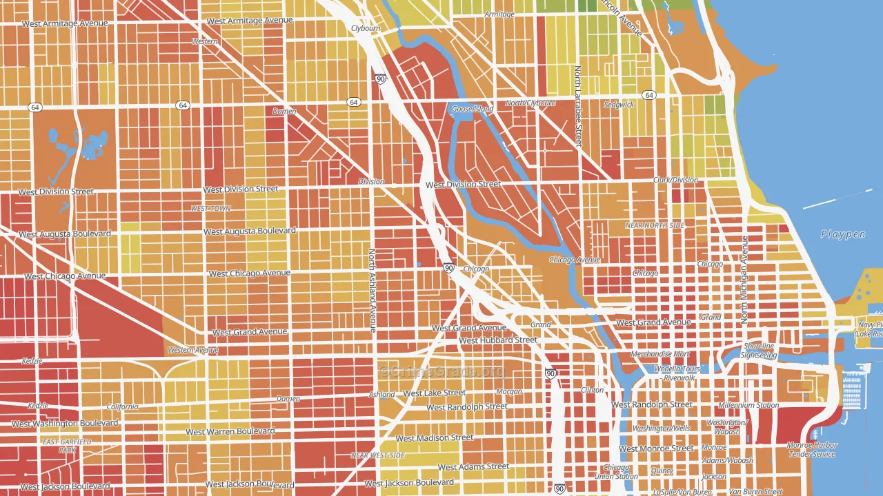 60642, IL Map of Drug-Related Crime Rates
