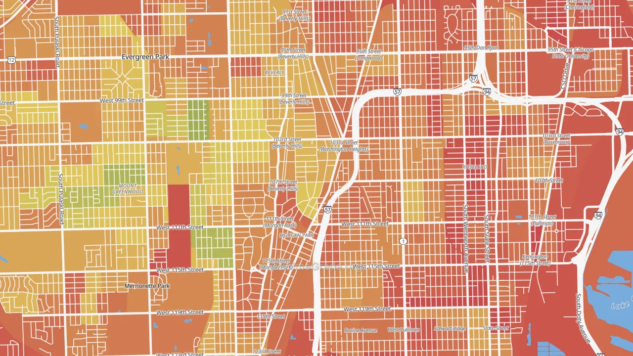 60643, IL Map of Drug-Related Crime Rates