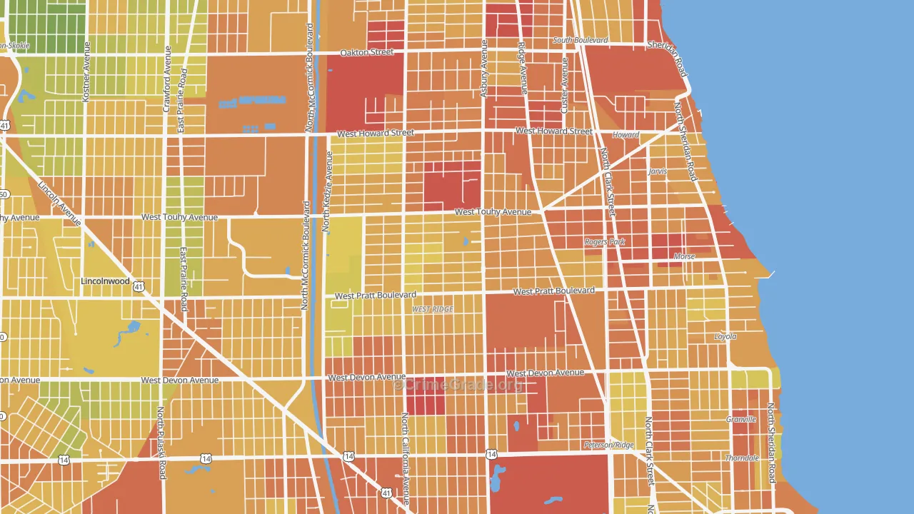 60645, IL Map of Drug-Related Crime Rates