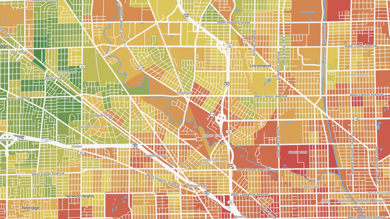 60646, IL Map of Drug-Related Crime Rates