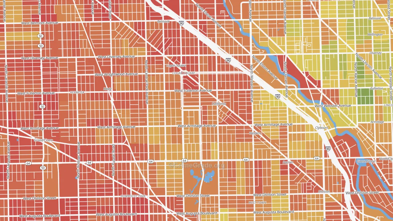 60647, IL Map of Drug-Related Crime Rates