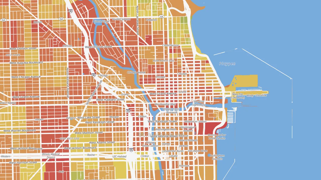 60654, IL Map of Drug-Related Crime Rates