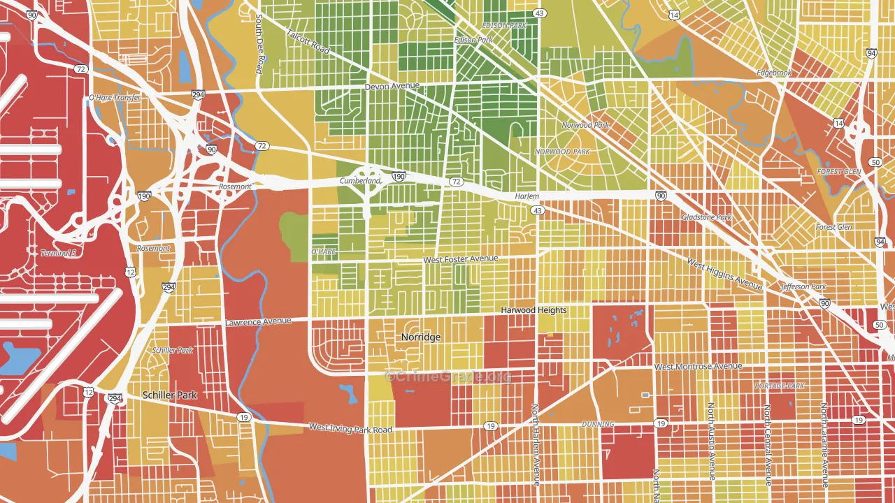 60656, IL Map of Drug-Related Crime Rates