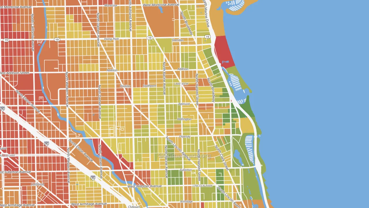 60657, IL Map of Drug-Related Crime Rates