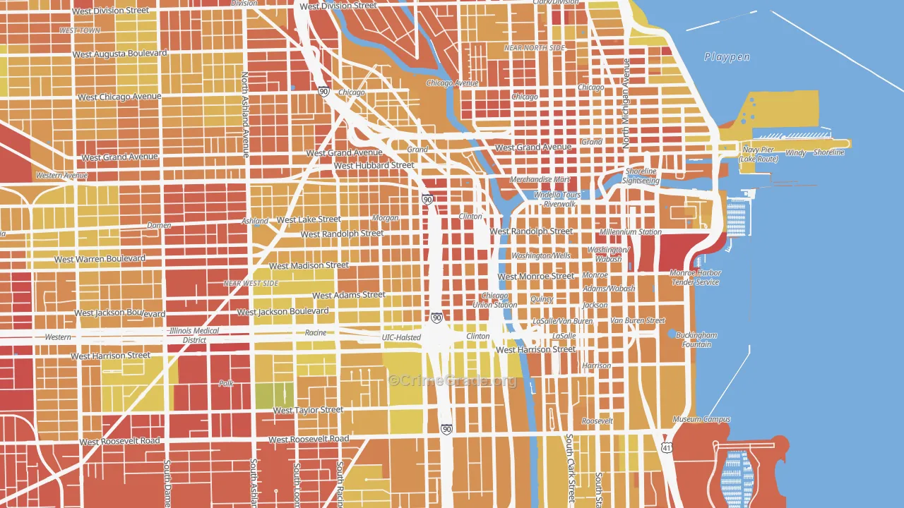 60661, IL Map of Drug-Related Crime Rates
