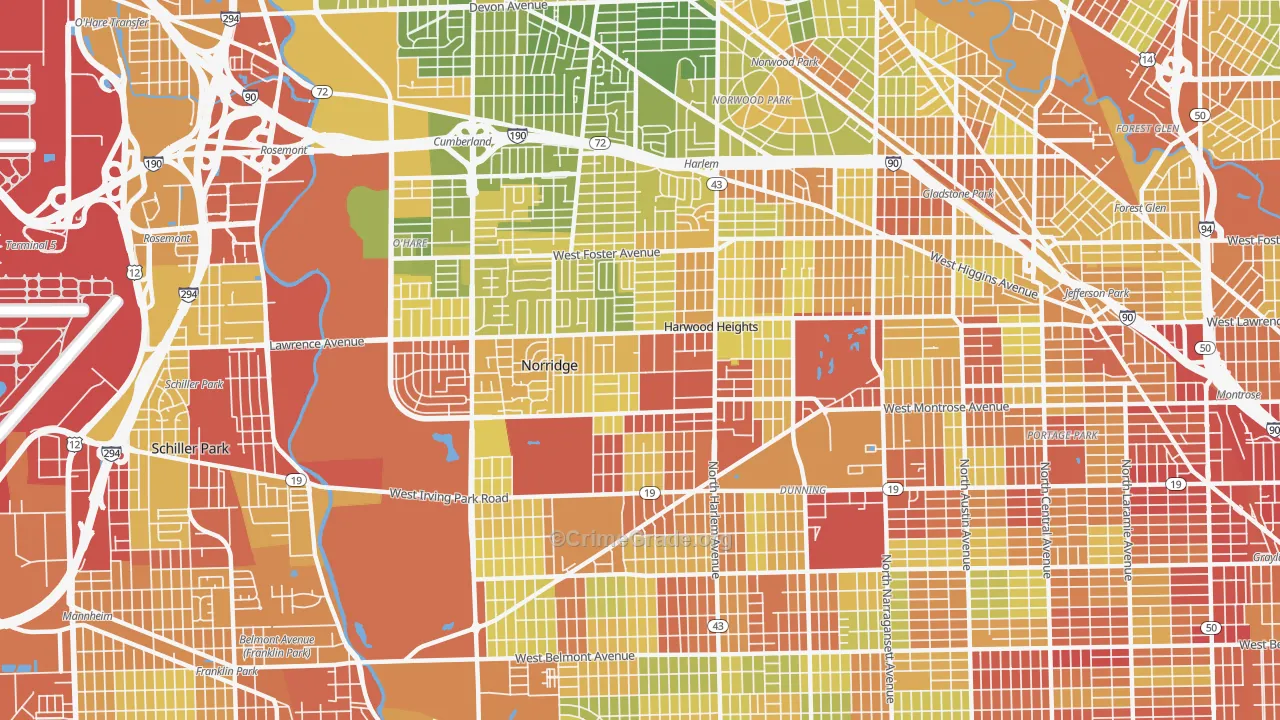 60706, IL Map of Drug-Related Crime Rates