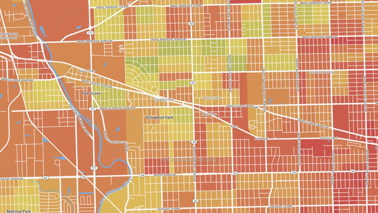 60707, IL Map of Drug-Related Crime Rates