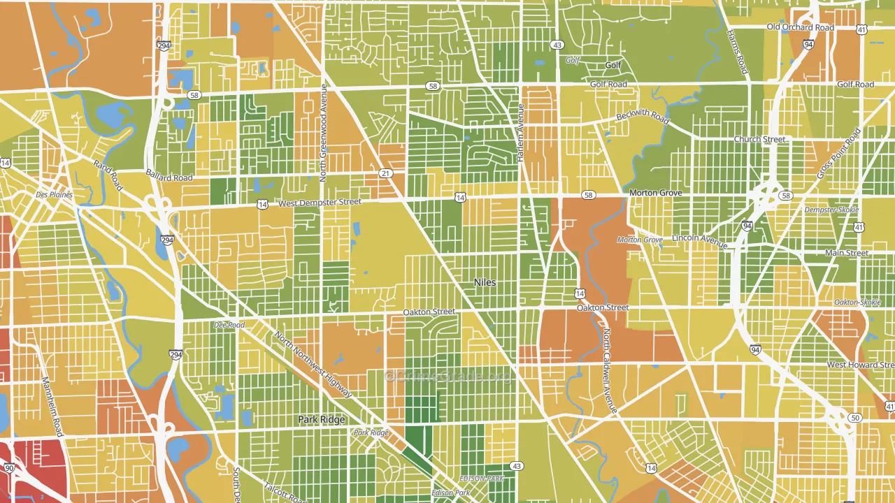60714, IL Map of Drug-Related Crime Rates