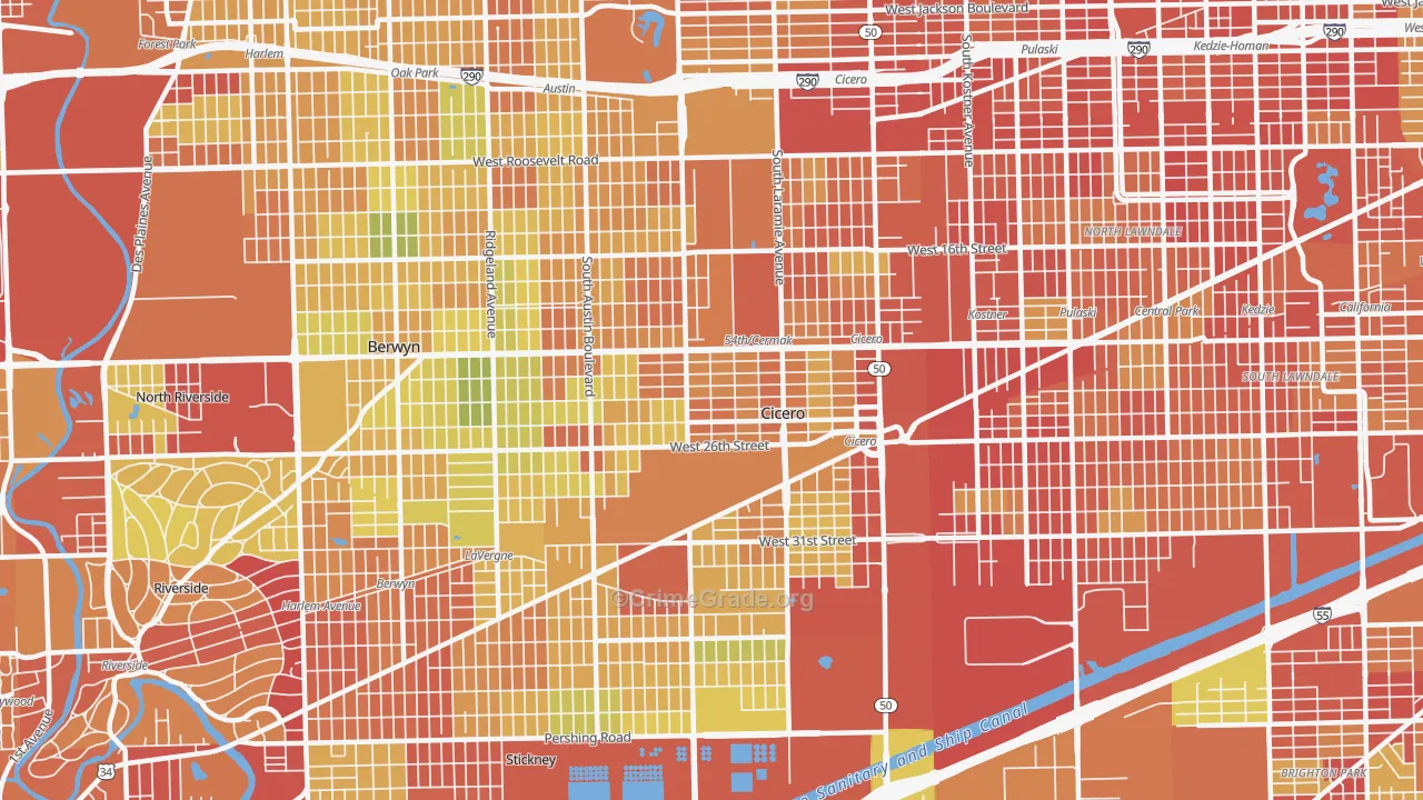 60804, IL Map of Drug-Related Crime Rates