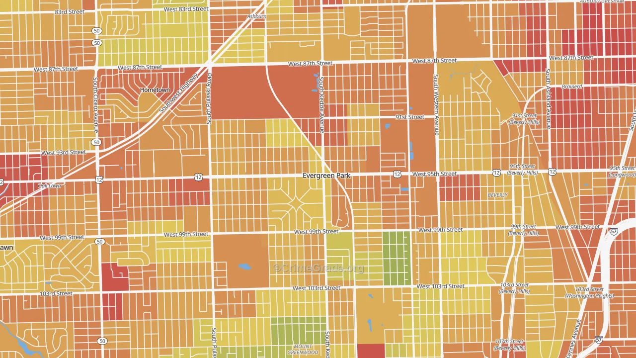 60805, IL Map of Drug-Related Crime Rates