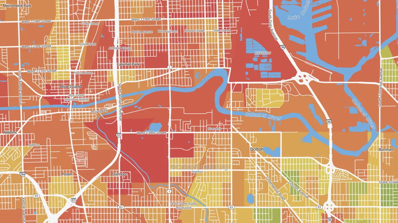 60827, IL Map of Drug-Related Crime Rates