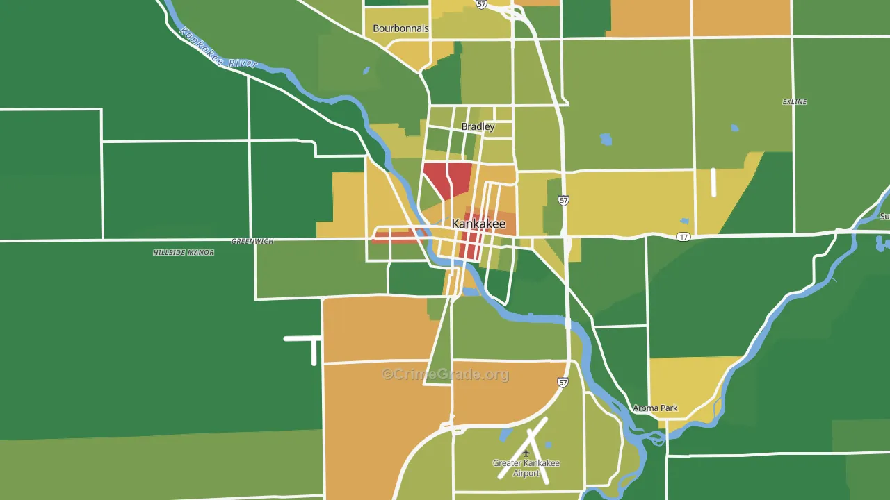 60901, IL Map of Drug-Related Crime Rates