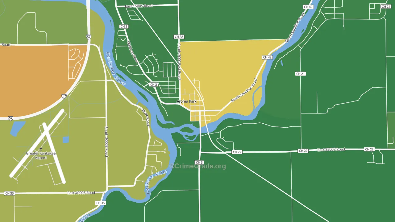 60910, IL Map of Drug-Related Crime Rates