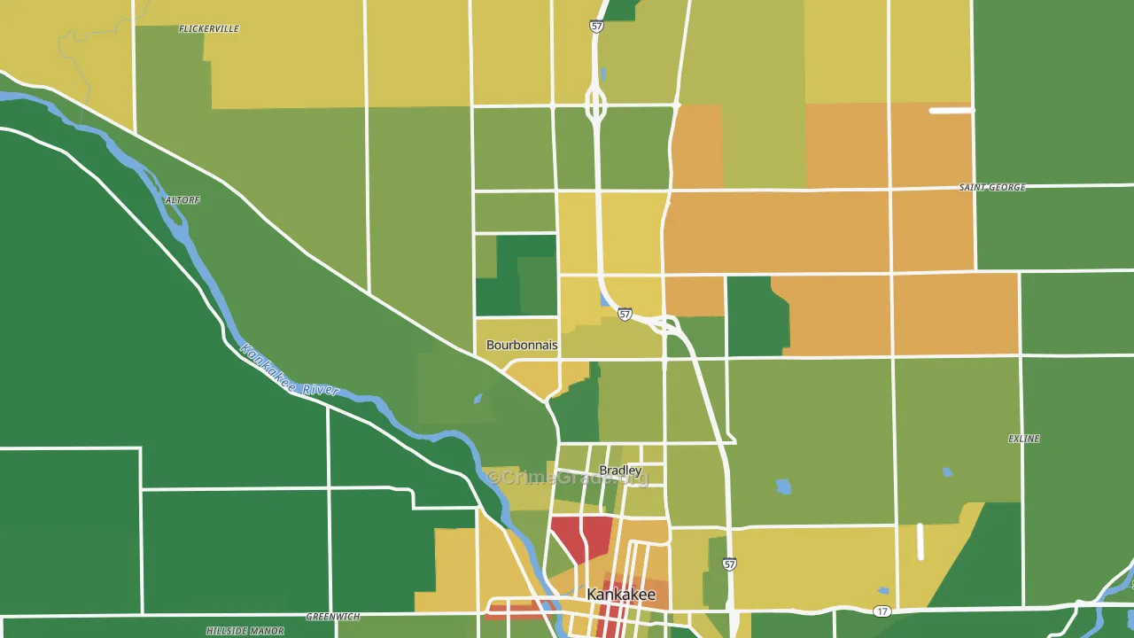 60914, IL Map of Drug-Related Crime Rates