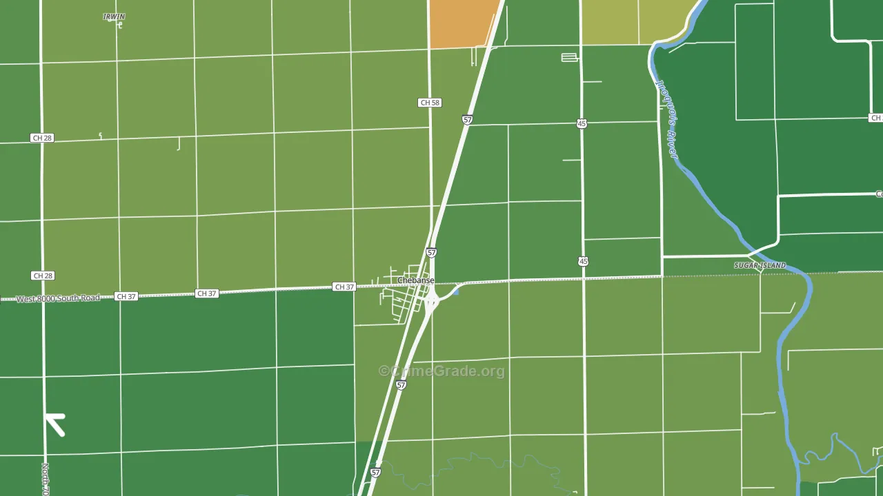 60922, IL Map of Drug-Related Crime Rates