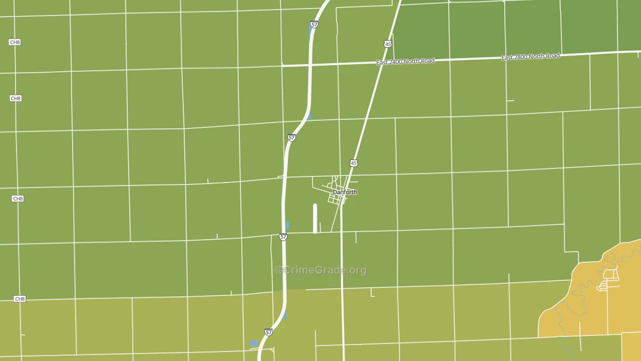 60930, IL Map of Drug-Related Crime Rates