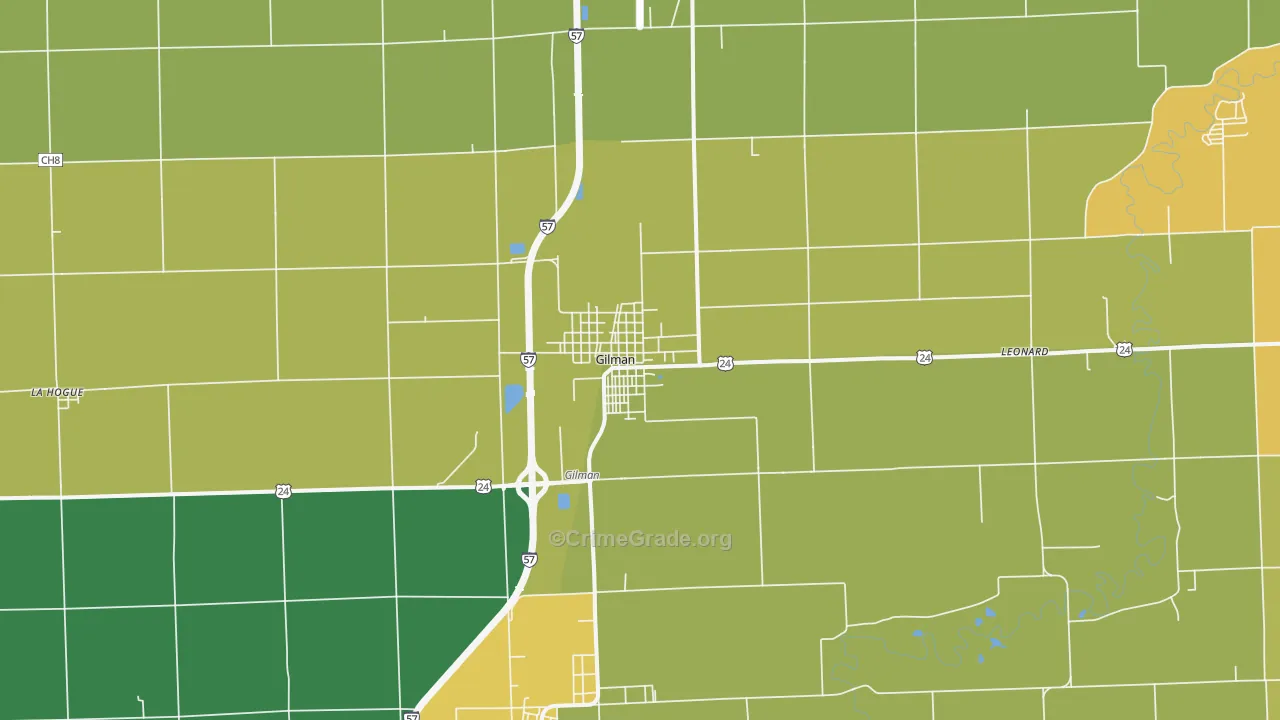 60938, IL Map of Drug-Related Crime Rates