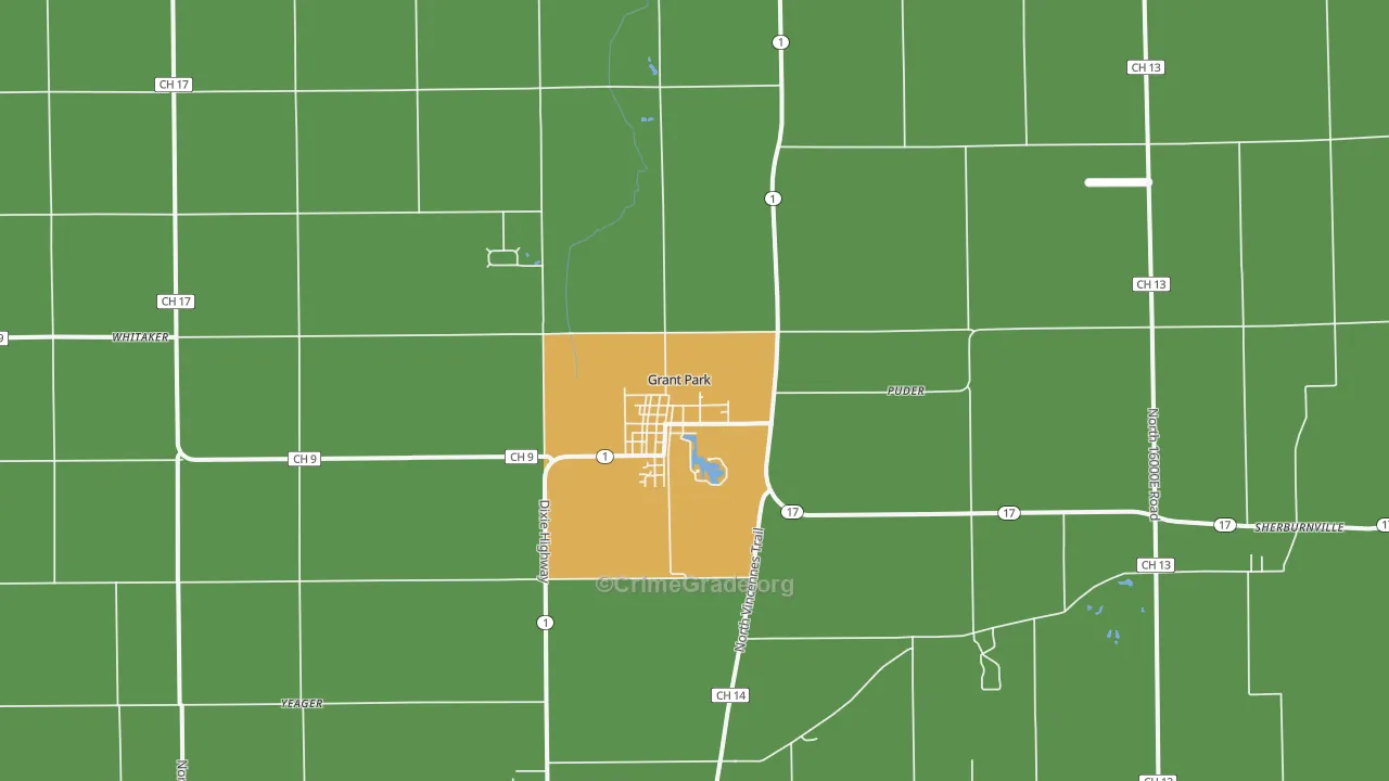 60940, IL Map of Drug-Related Crime Rates
