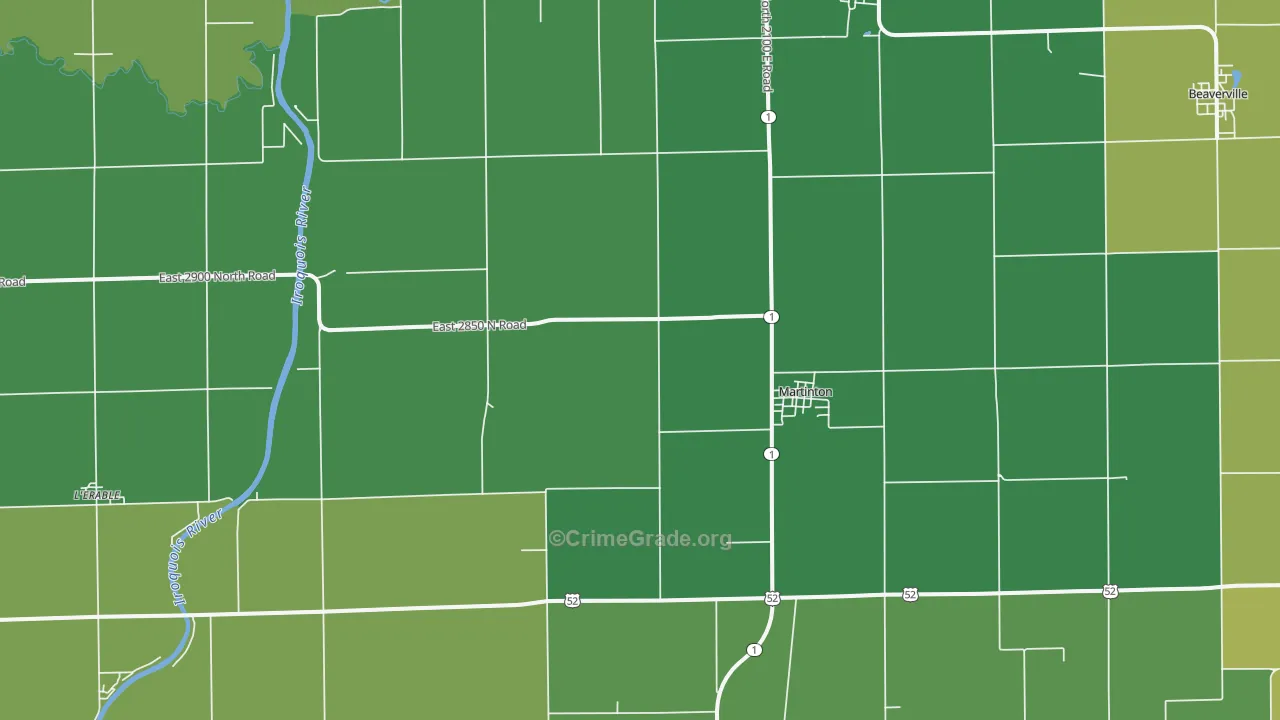 60951, IL Map of Drug-Related Crime Rates
