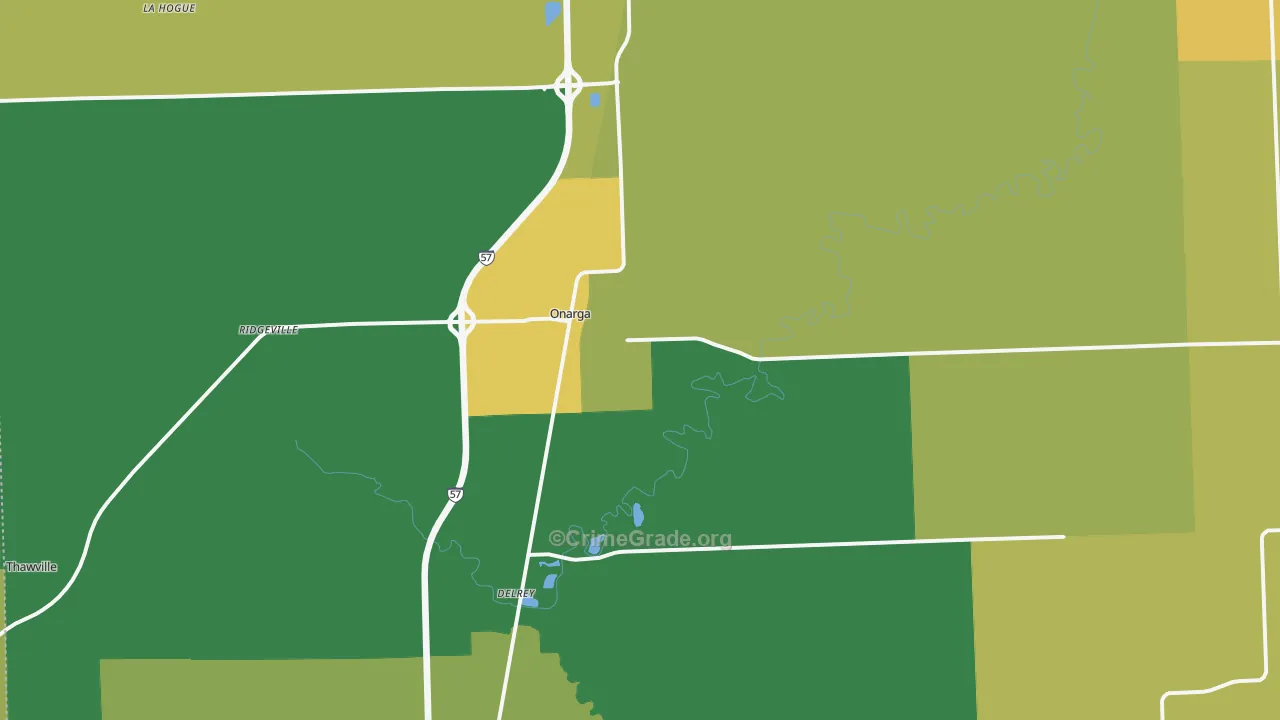 60955, IL Map of Drug-Related Crime Rates