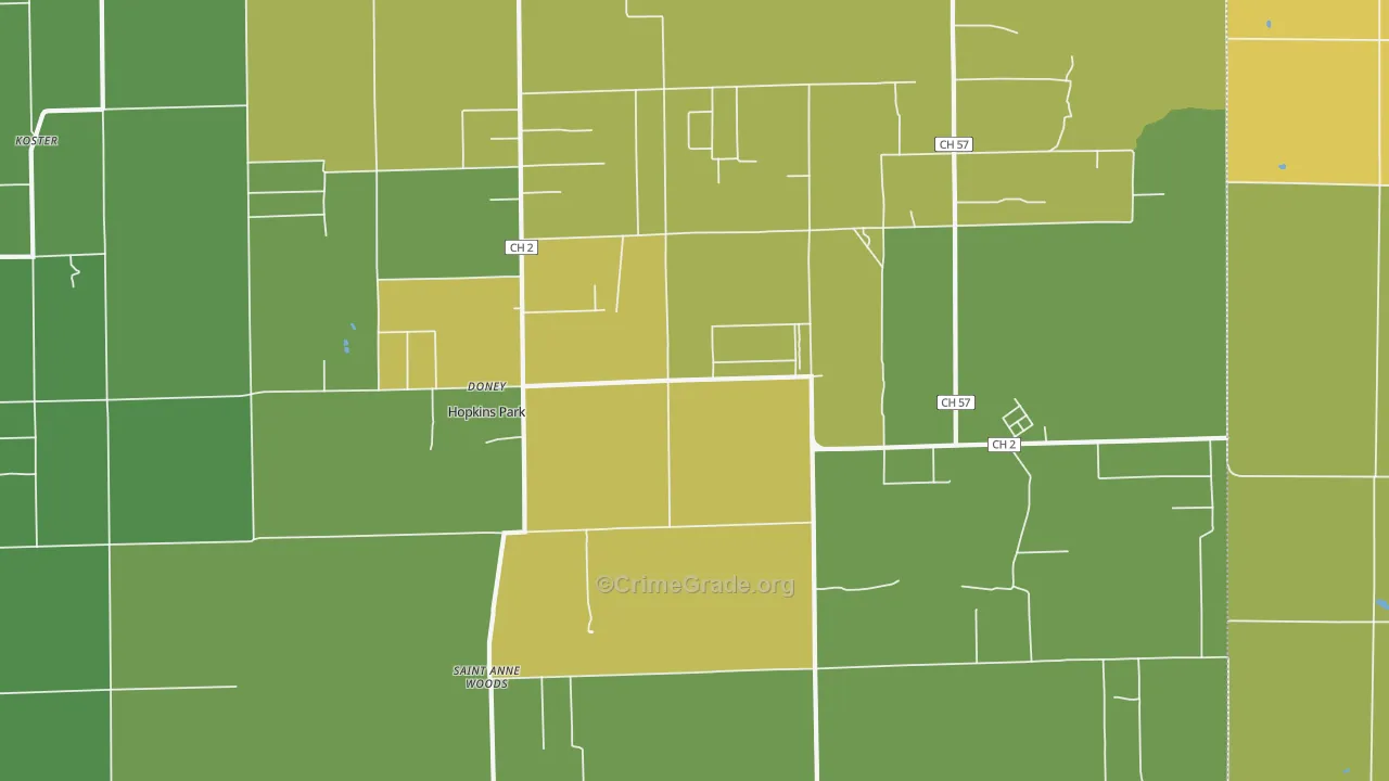 60958, IL Map of Drug-Related Crime Rates