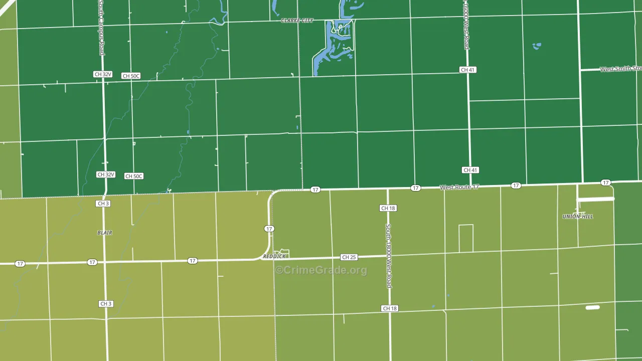 60961, IL Map of Drug-Related Crime Rates