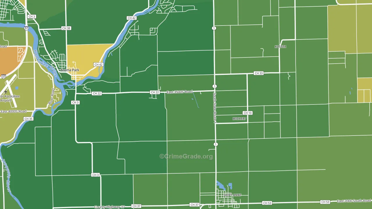 60964, IL Map of Drug-Related Crime Rates