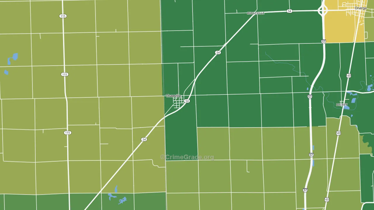 60968, IL Map of Drug-Related Crime Rates