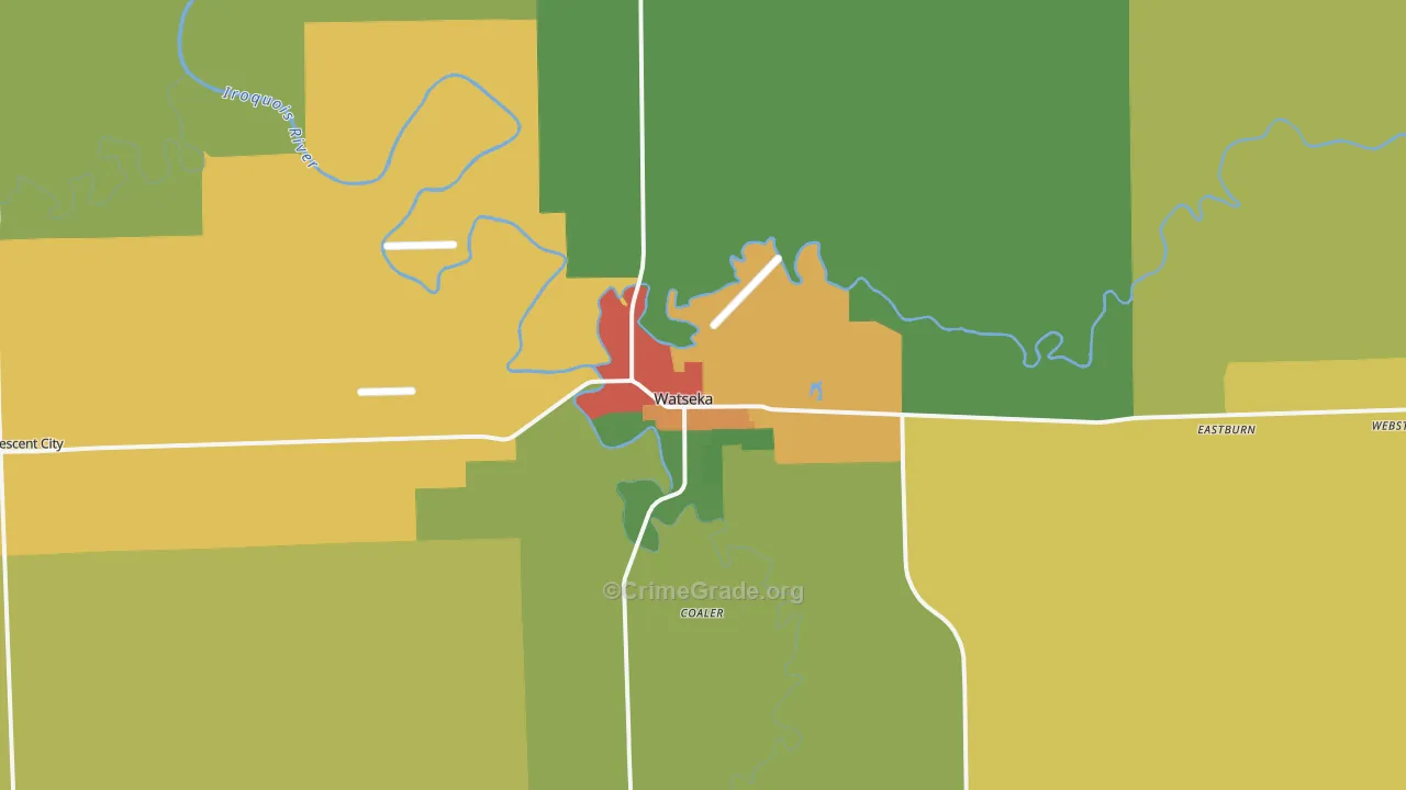 60970, IL Map of Drug-Related Crime Rates