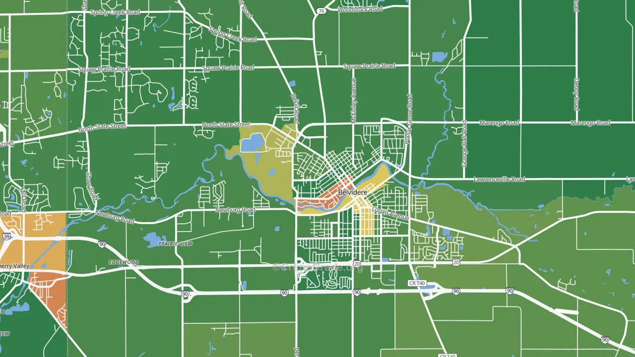 61008, IL Map of Drug-Related Crime Rates