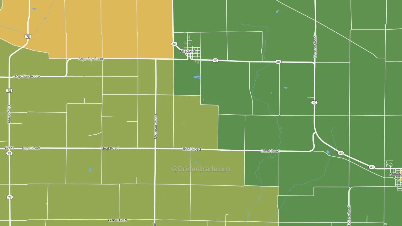 61014, IL Map of Drug-Related Crime Rates